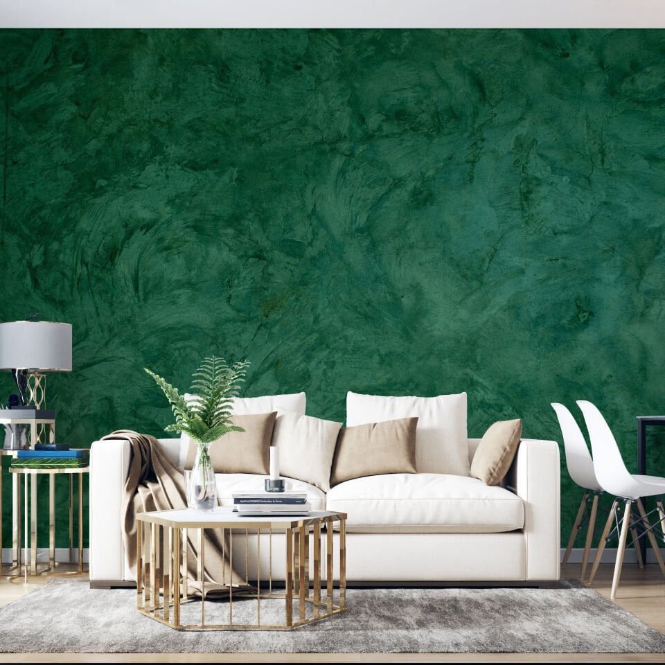 Yeşil Fırça Desen Duvar Kağıdı