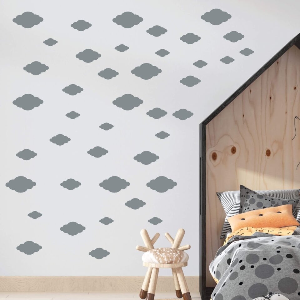 Gri Bulut Bebek Çocuk Odası Sticker