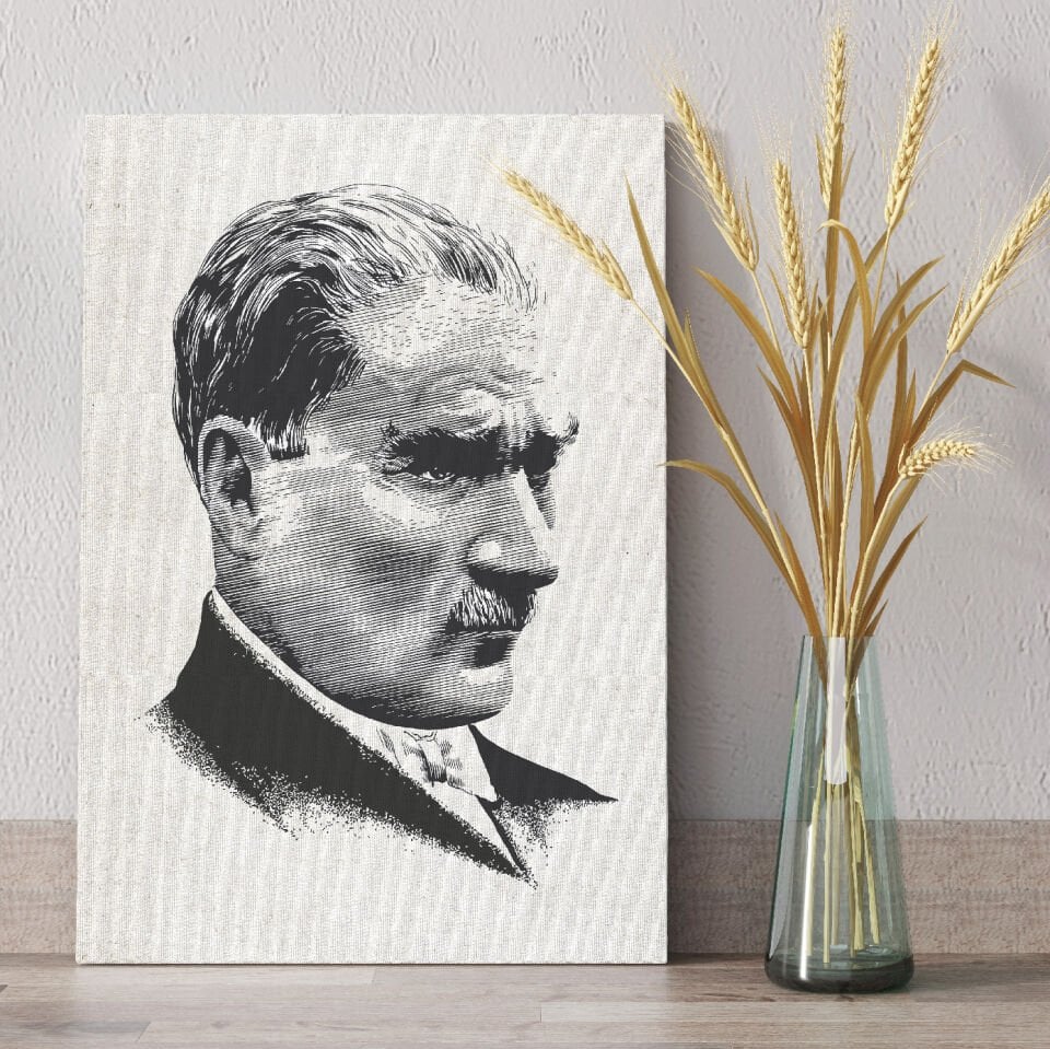 Atatürk Siliüeti Dekoratif Kanvas Tablo