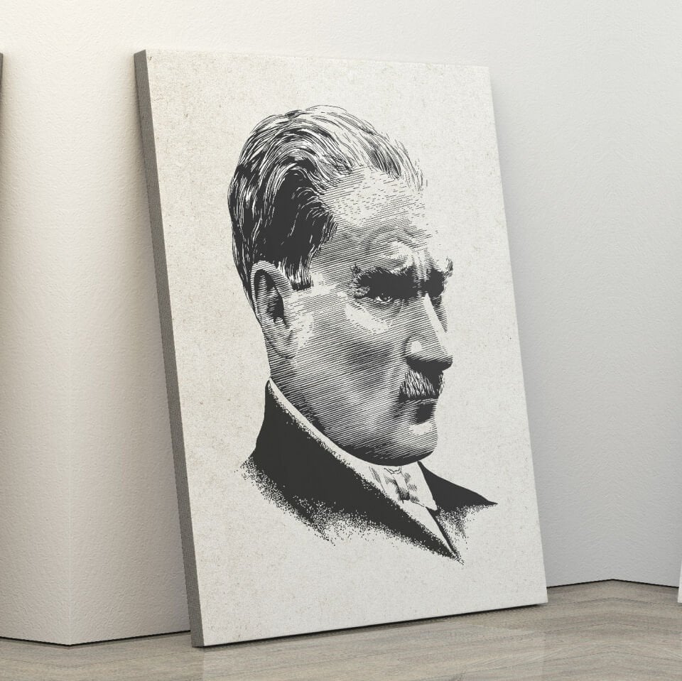 Atatürk Siliüeti Dekoratif Kanvas Tablo