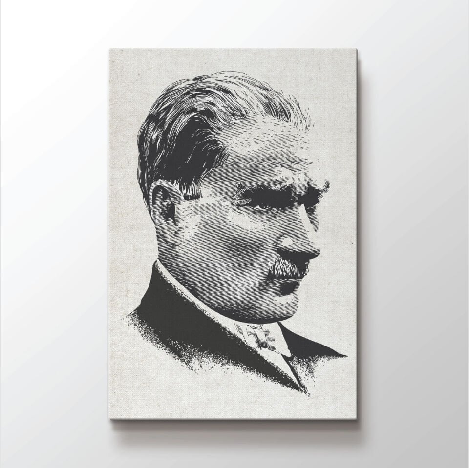 Atatürk Siliüeti Dekoratif Kanvas Tablo