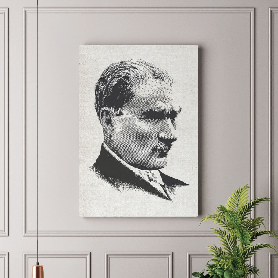 Atatürk Siliüeti Dekoratif Kanvas Tablo