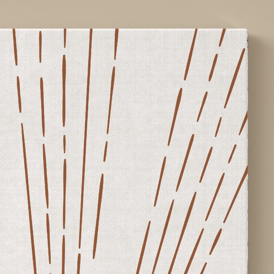 Minimal Güneş Çizimi Dekoratif Kanvas Tablo