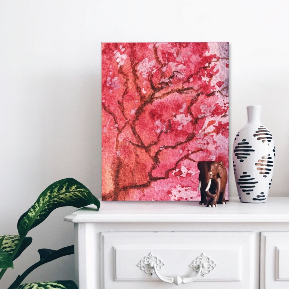 Pembe Sakura Çiçekleri Kanvas Tablo