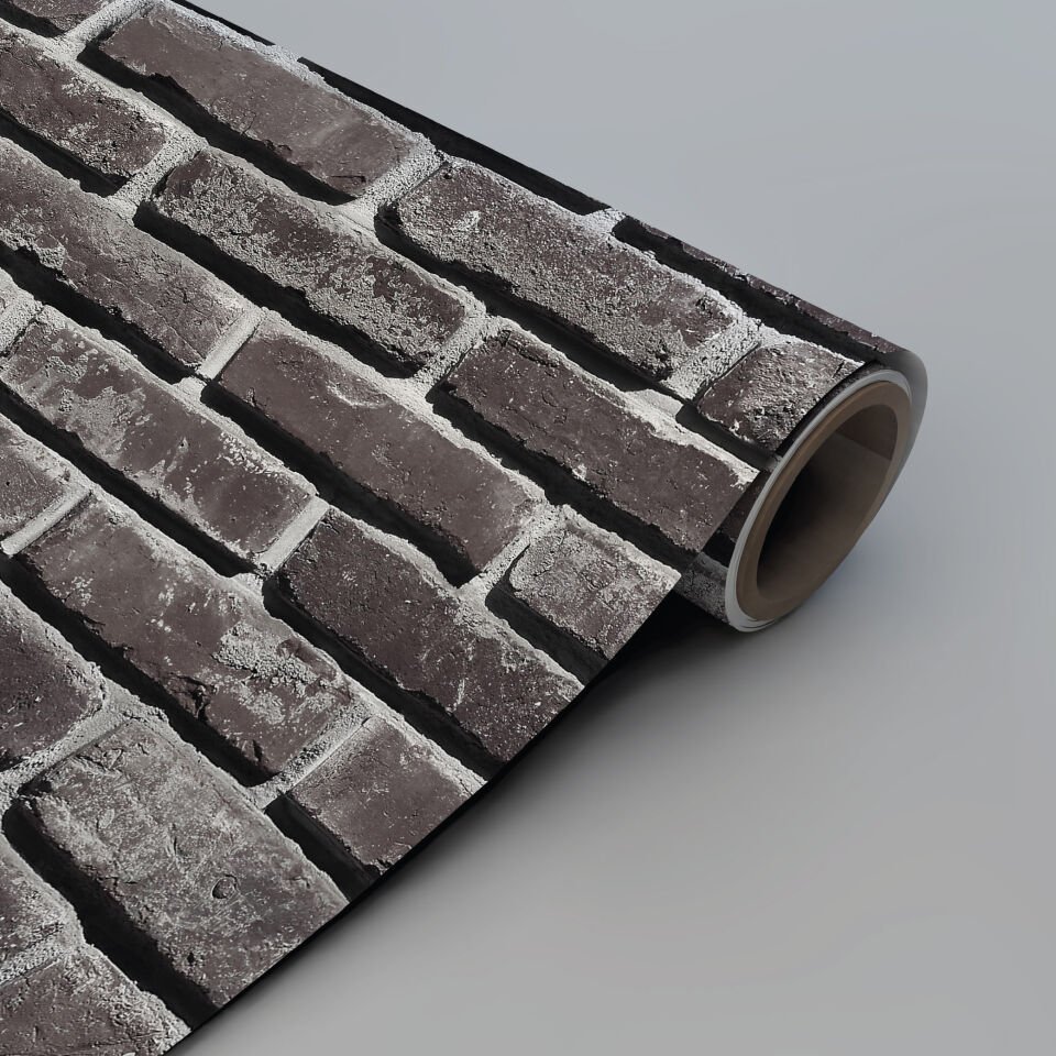 Koyu Renk Taş Desen Duvar Kağıdı