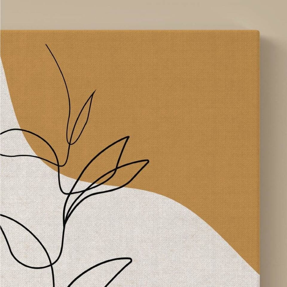 Minimal Çiçekli Kadın Dekoratif Kanvas Tablo