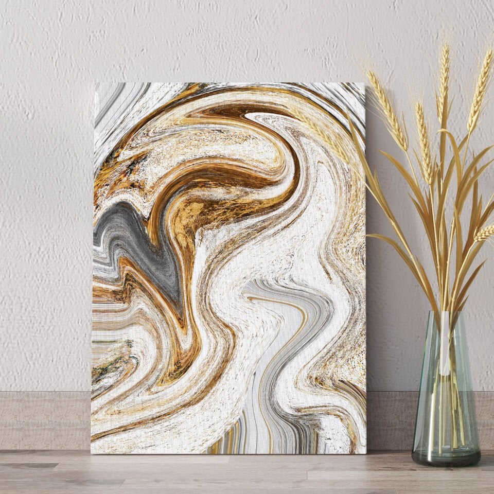 Gold Desen Dekoratif Kanvas Tablo