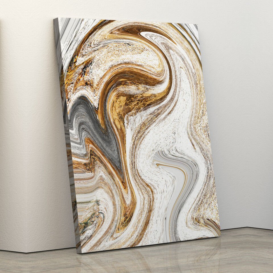 Gold Desen Dekoratif Kanvas Tablo