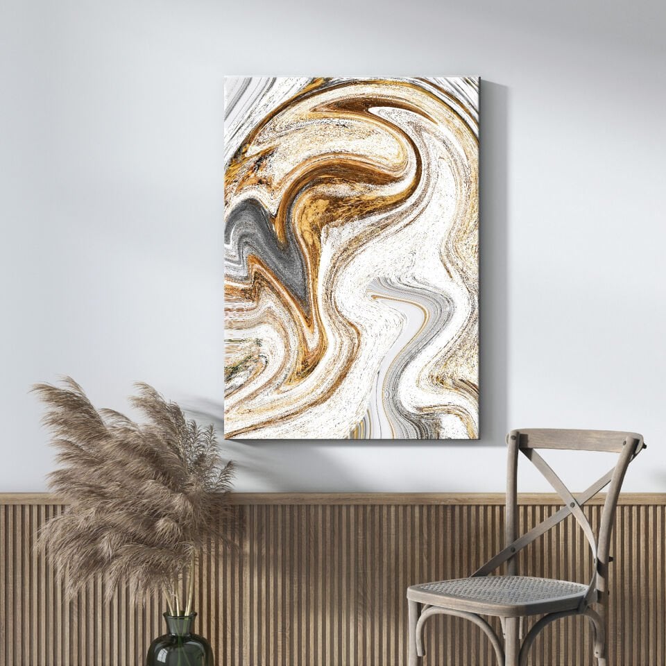 Gold Desen Dekoratif Kanvas Tablo