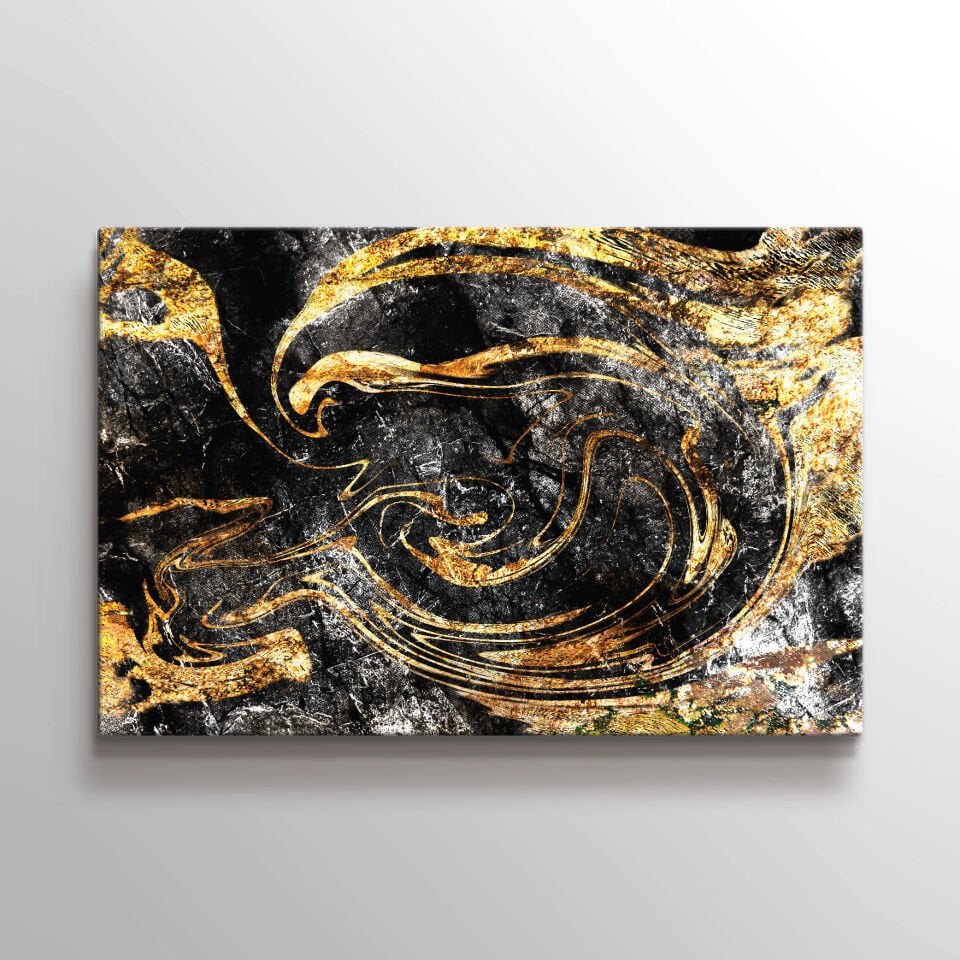 Siyah Gold Desen Dekoratif Kanvas Tablo