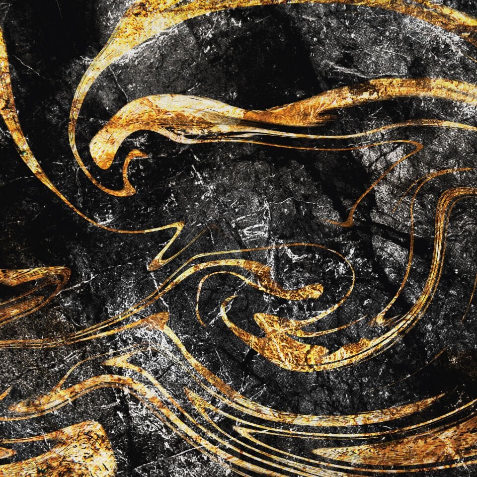 Siyah Gold Desen Dekoratif Kanvas Tablo