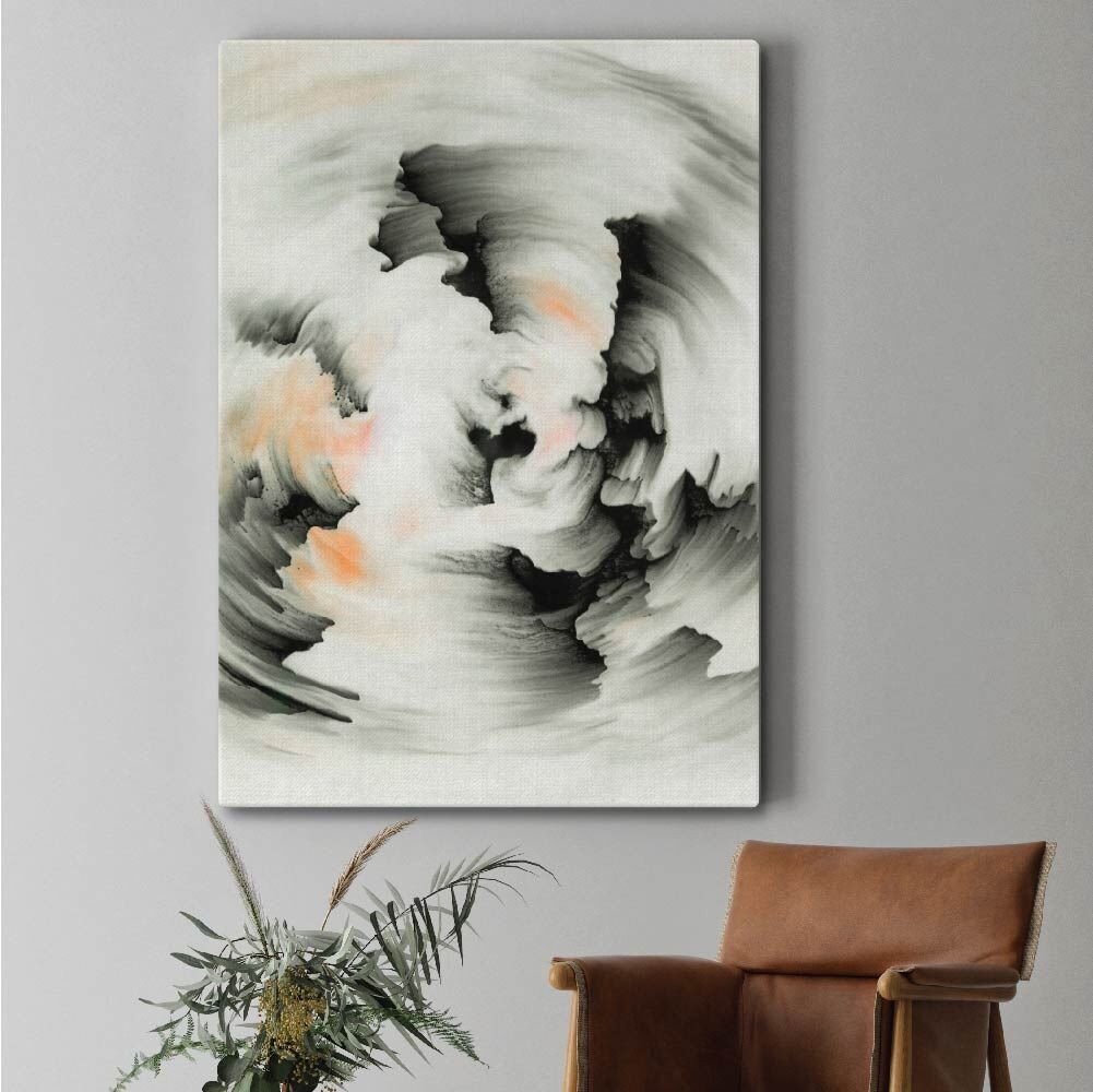 Siyah Renkli Fırça Dekoratif Darbeleri Kanvas Tablo