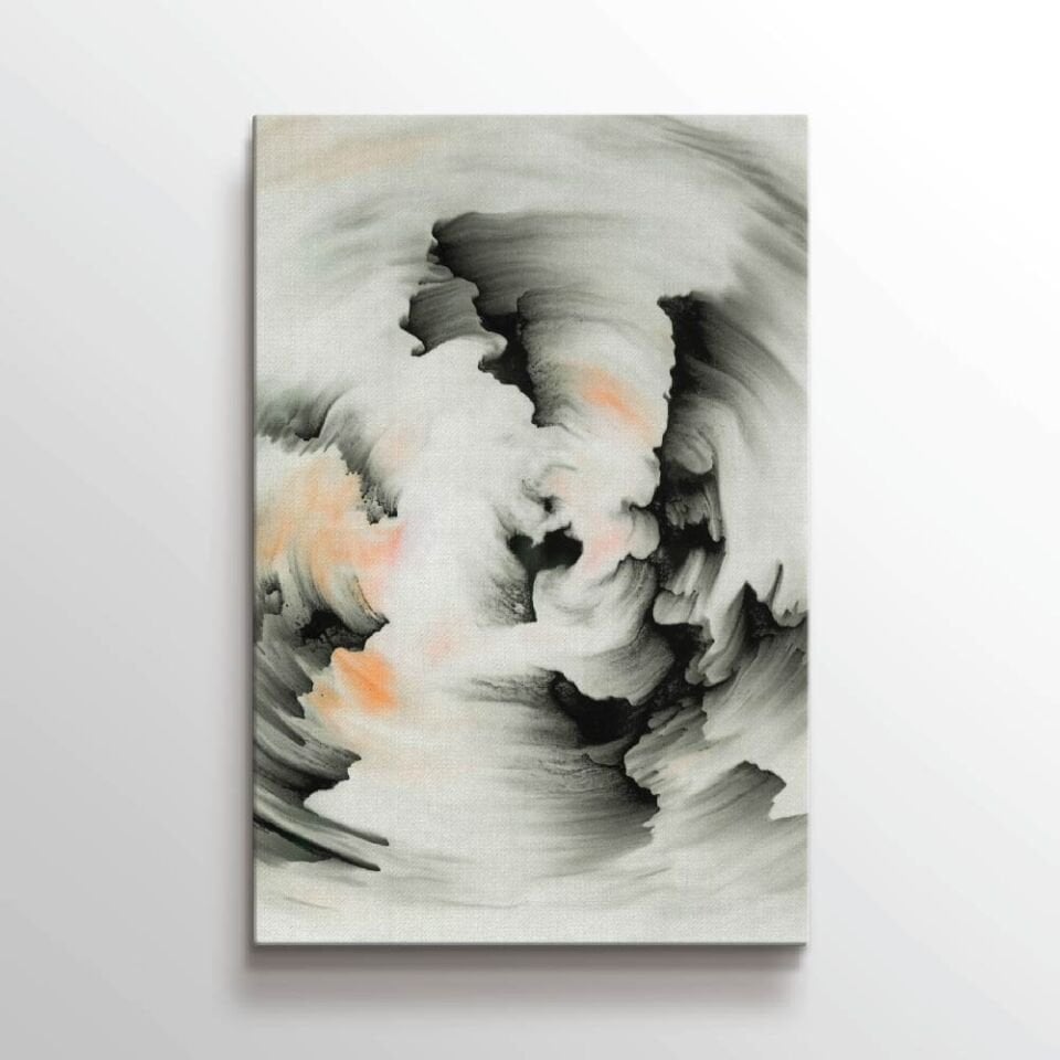 Siyah Renkli Fırça Dekoratif Darbeleri Kanvas Tablo