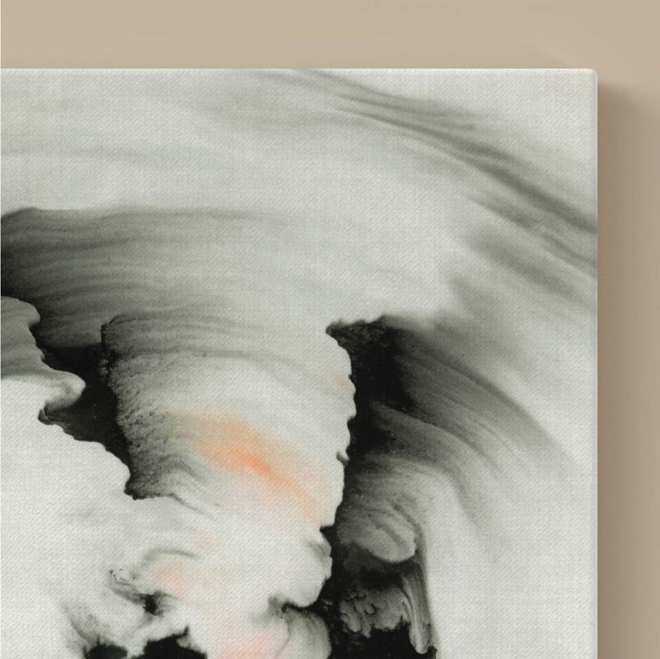 Siyah Renkli Fırça Dekoratif Darbeleri Kanvas Tablo