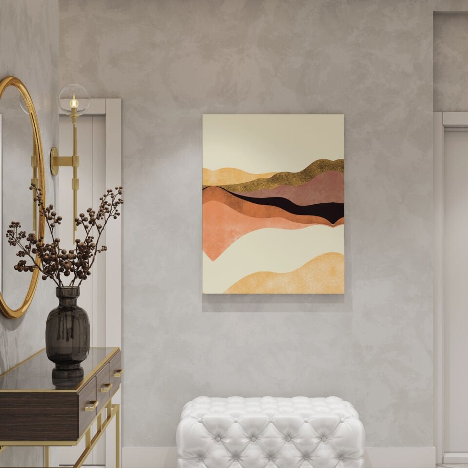 Soyut Dalgalar Dekoratif Kanvas Tablo