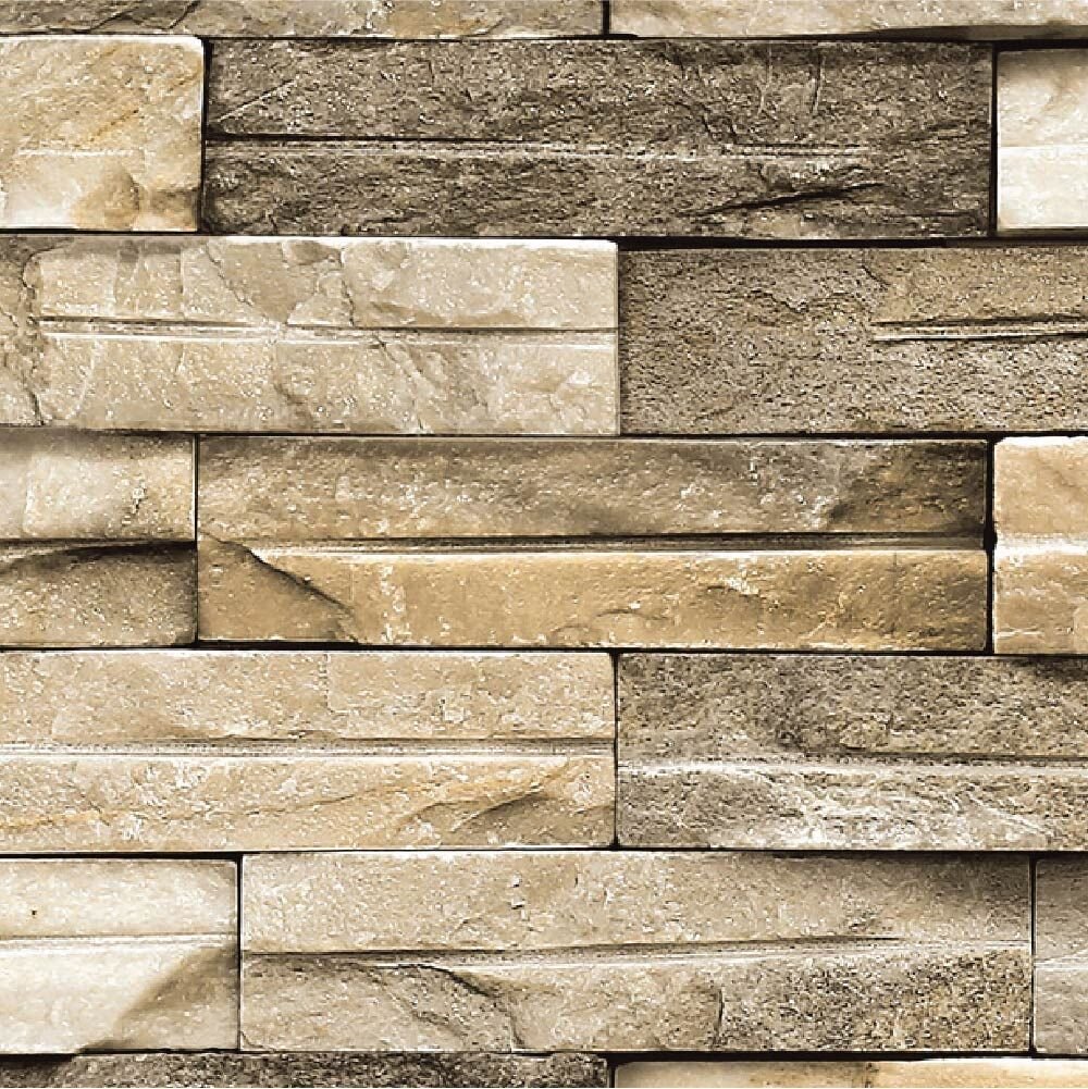 Krem Renk Taş Desen Duvar Kağıdı