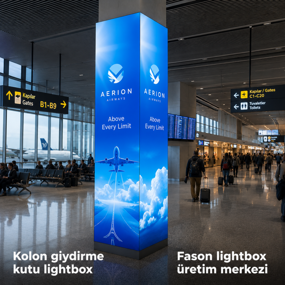 Kolon Giydirme Kutu Lightbox 300cm