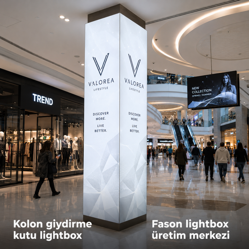 Kolon Giydirme Kutu Lightbox 300cm
