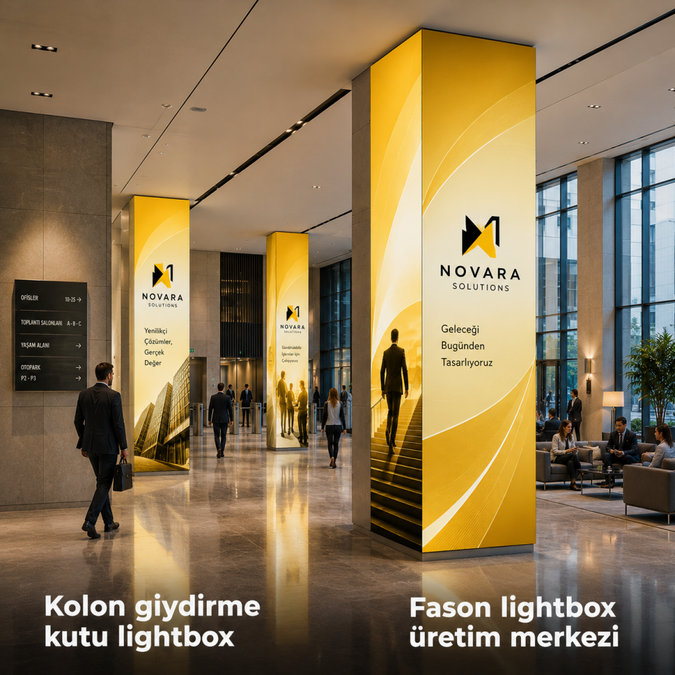 Kolon Giydirme Kutu Lightbox 300cm
