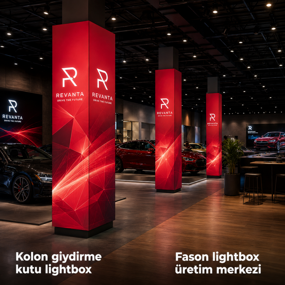 Kolon Giydirme Kutu Lightbox 300cm