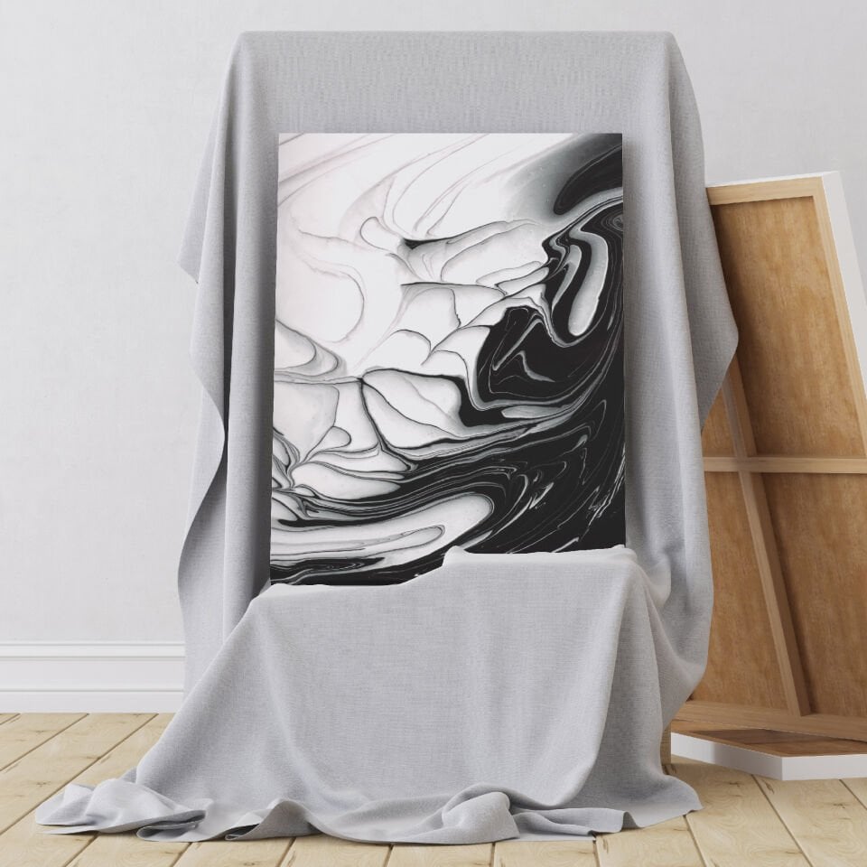 Siyah Suluboya Dekoratif Kanvas Tablo