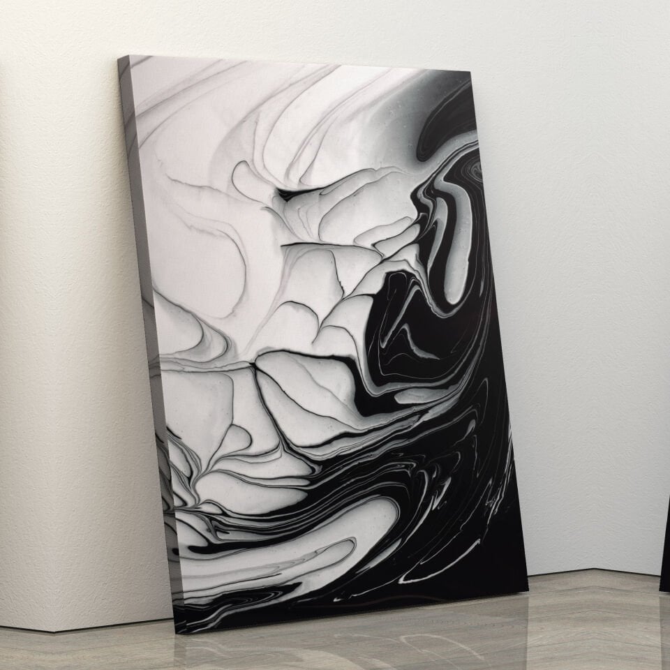 Siyah Suluboya Dekoratif Kanvas Tablo