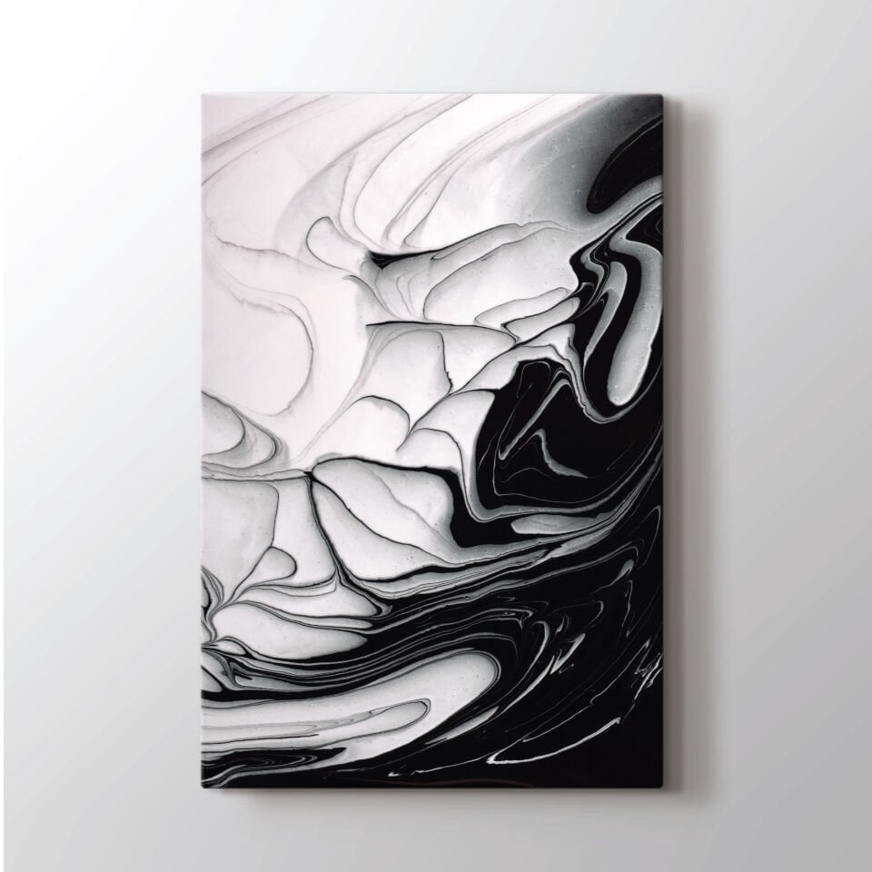 Siyah Suluboya Dekoratif Kanvas Tablo