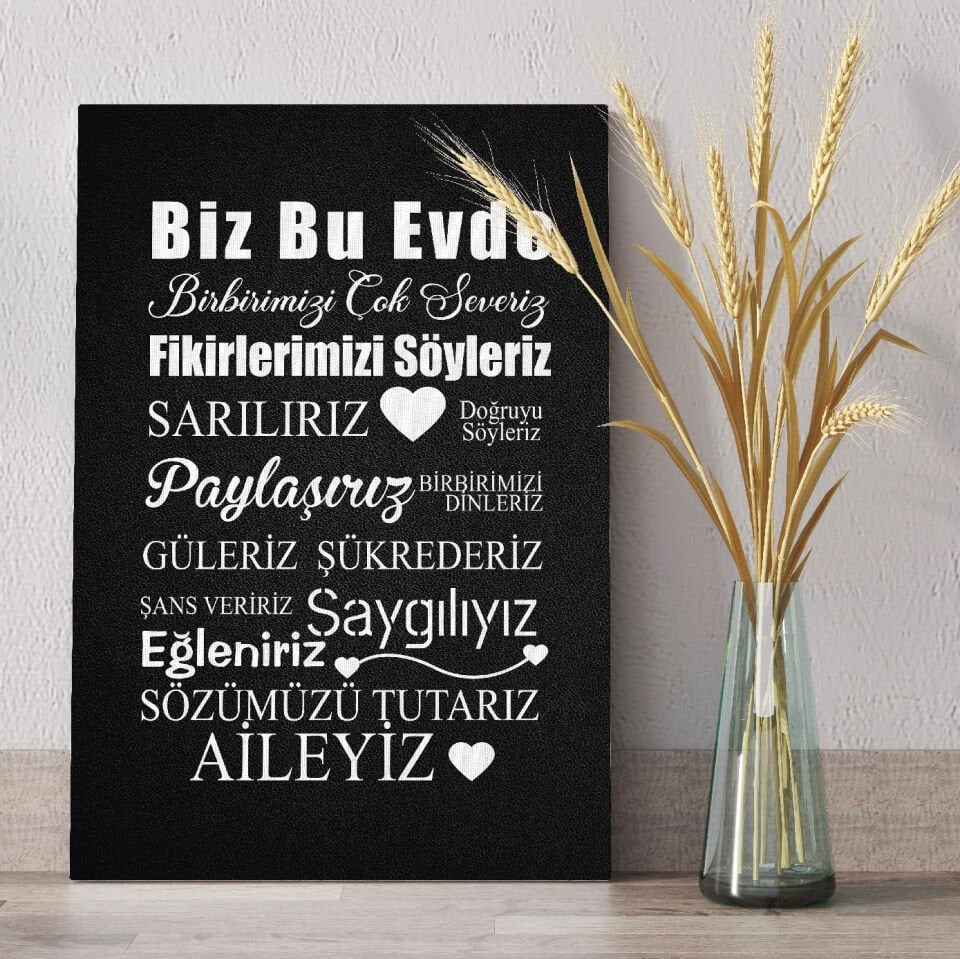 Bu Evde Mutluyuz Dekoratif Kanvas Tablo