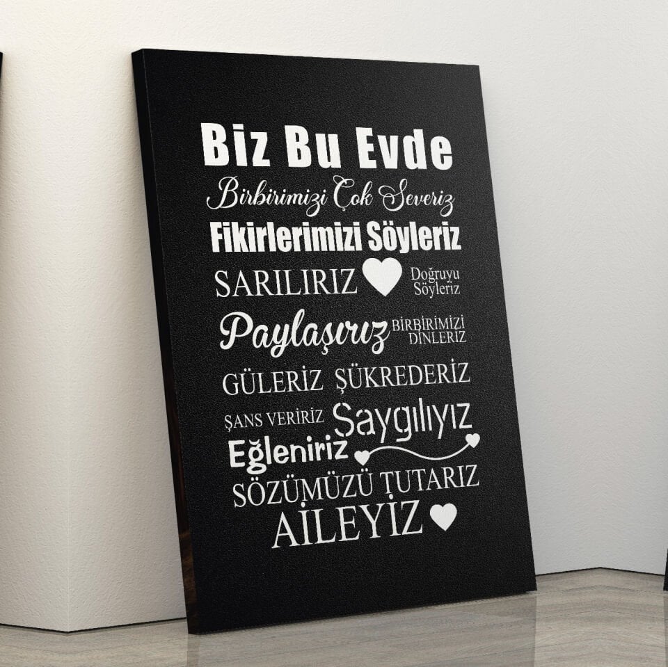 Bu Evde Mutluyuz Dekoratif Kanvas Tablo