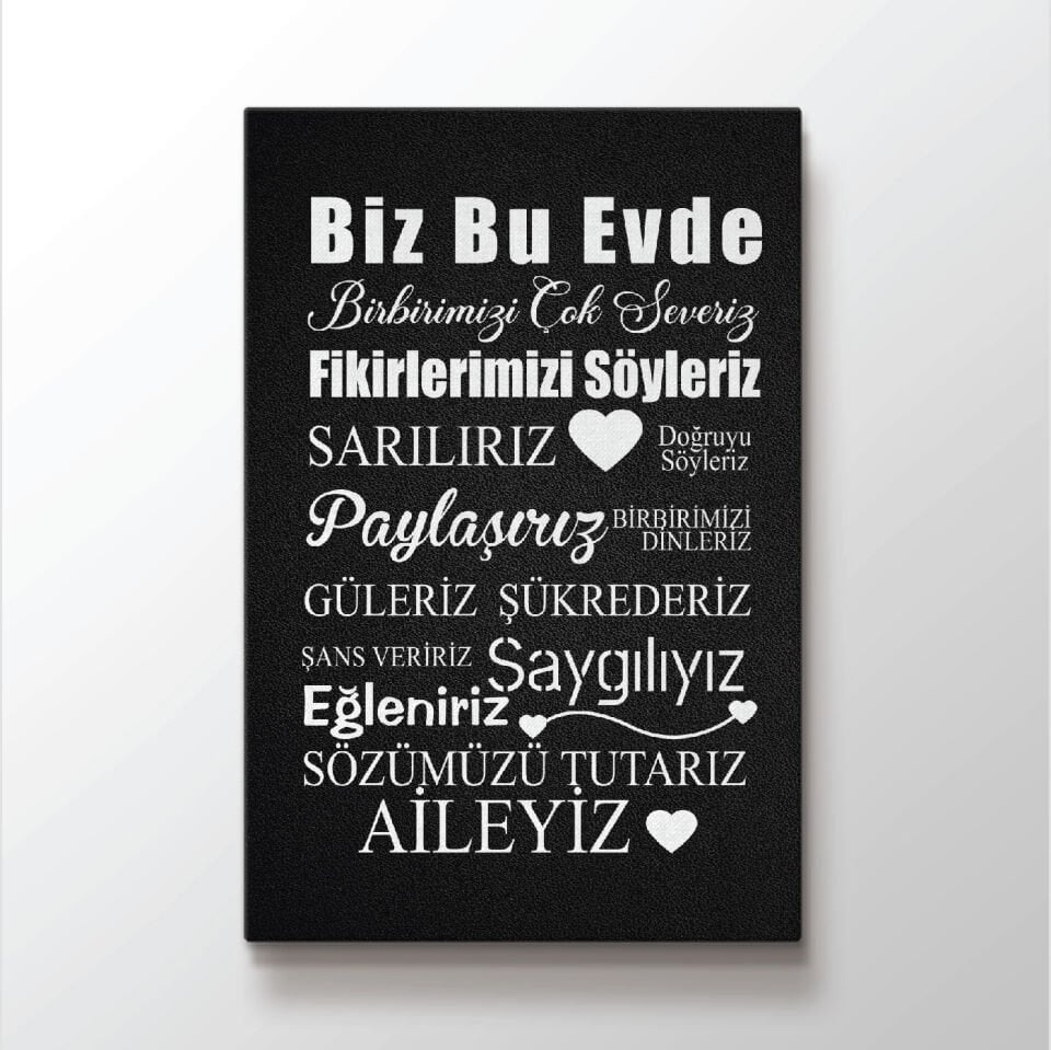 Bu Evde Mutluyuz Dekoratif Kanvas Tablo