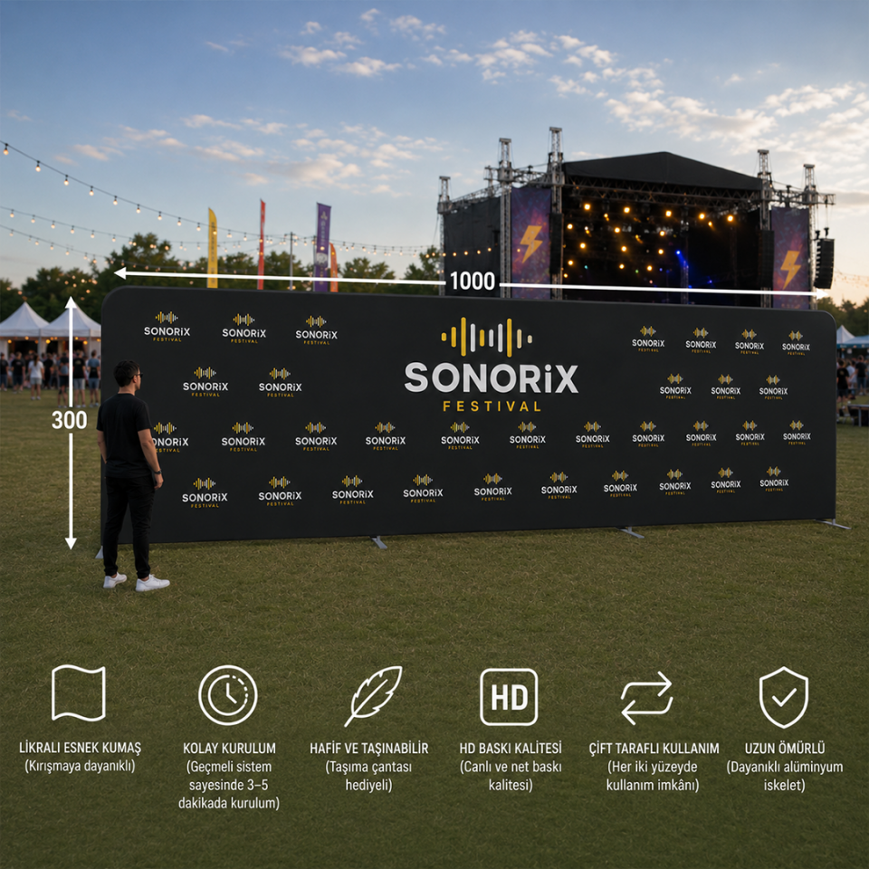 1000x300 Kumaş Backdrop Stand