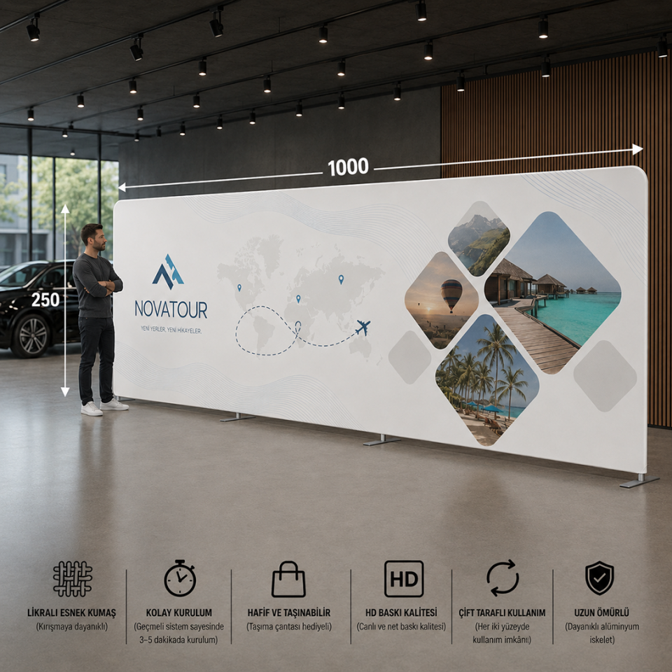 1000x250 Kumaş Backdrop Stand