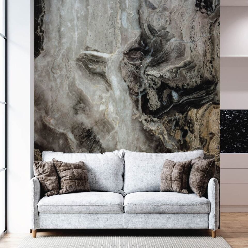 Gold Siyah Mermer Duvar Kağıdı