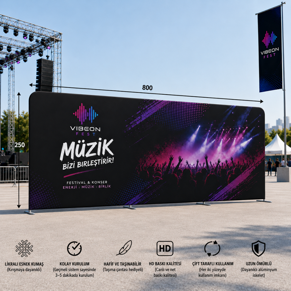 800x250 Kumaş Backdrop Stand