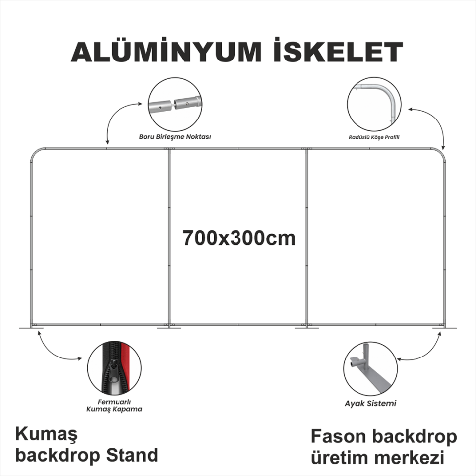700x300 Kumaş Backdrop Stand