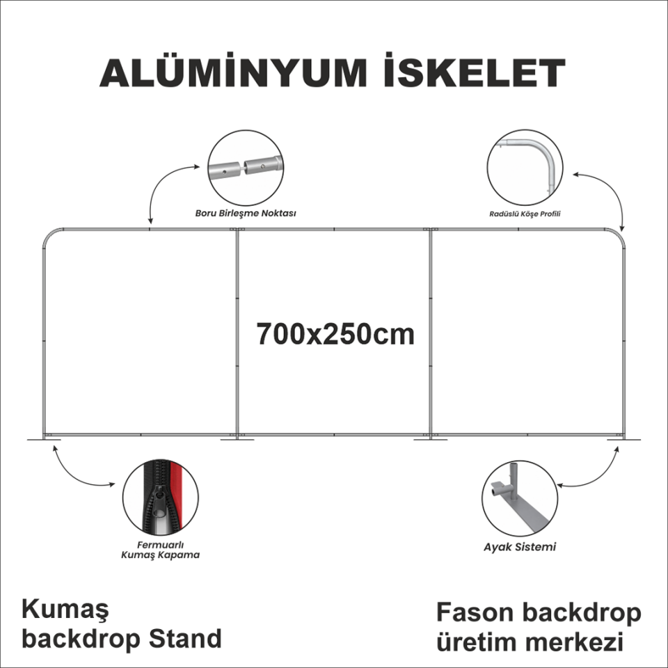 700x250 Kumaş Backdrop Stand