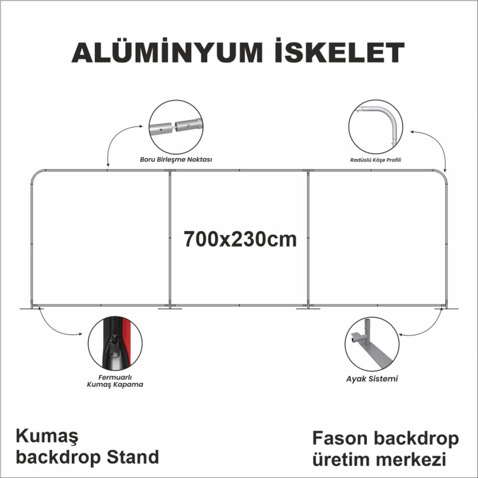 700x230 Kumaş Backdrop Stand