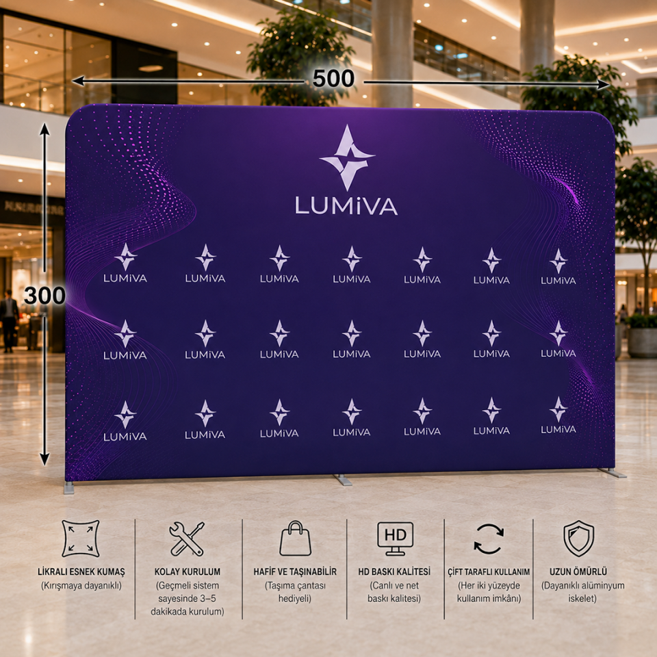 500x300 Kumaş Backdrop Stand