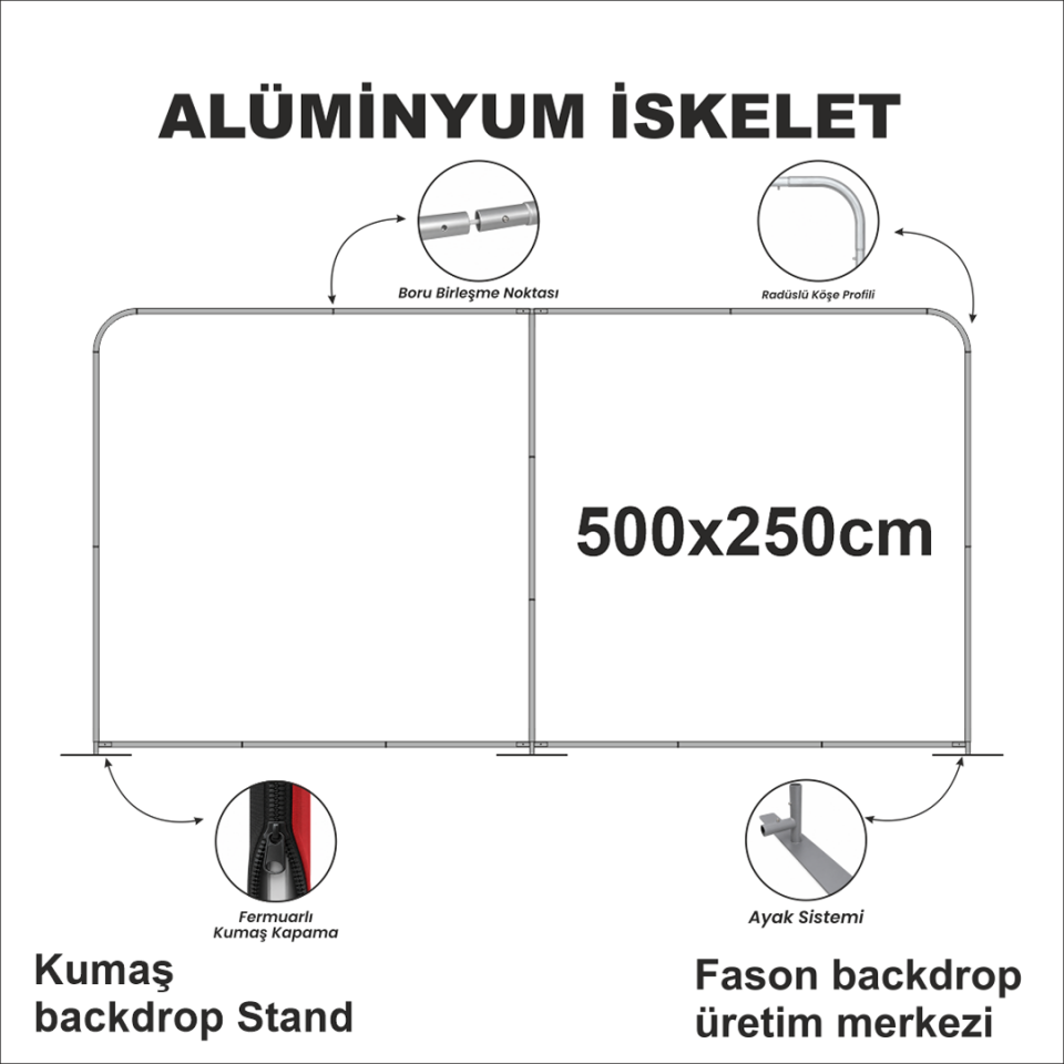 500x250 Kumaş Backdrop Stand