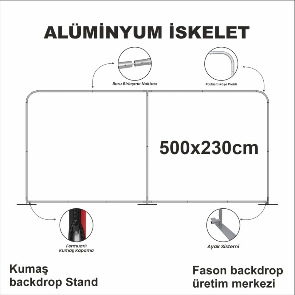 500x230 Kumaş Backdrop Stand