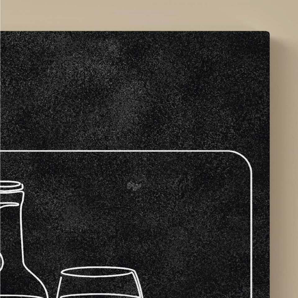 Kedi ve Şarap Bardağı Dekoratif Kanvas Tablo