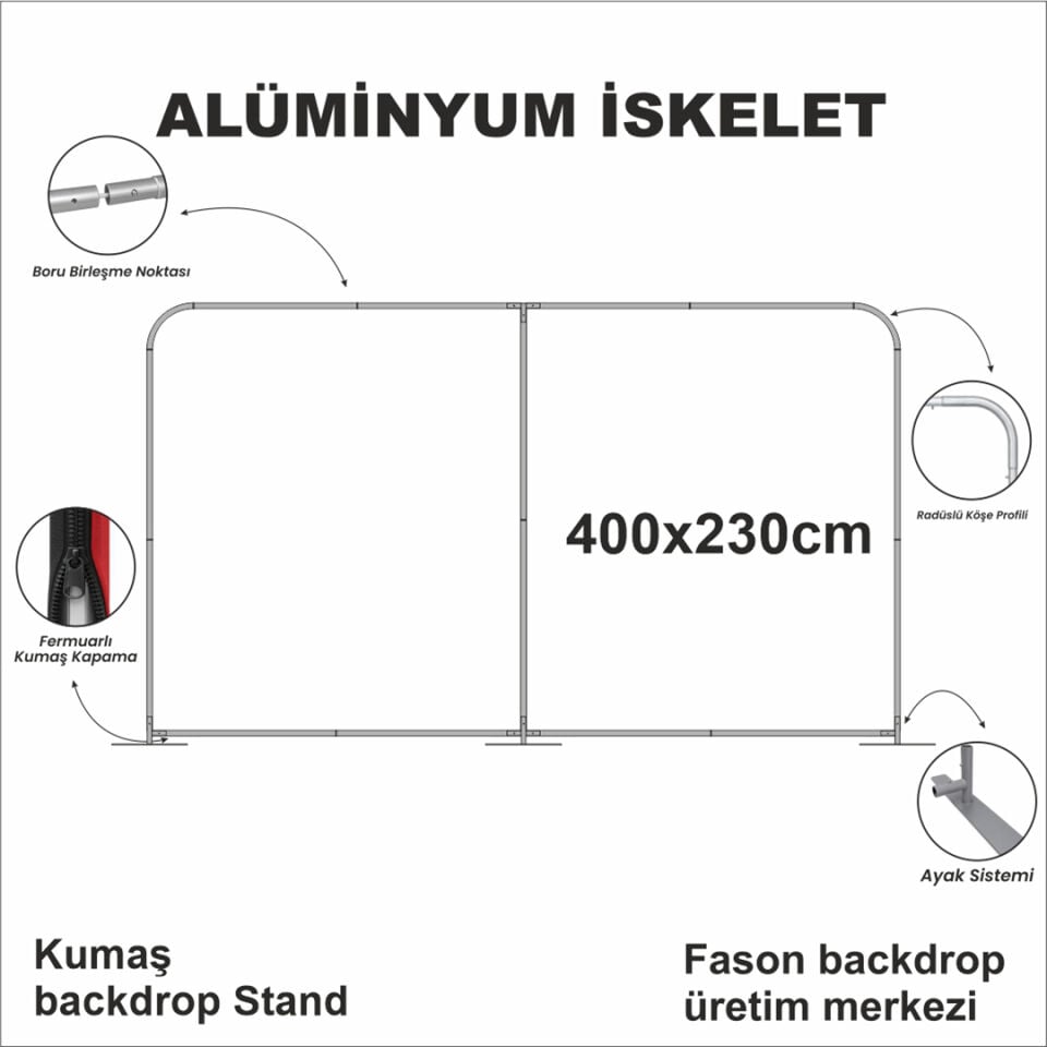 400x230 Kumaş Backdrop Stand