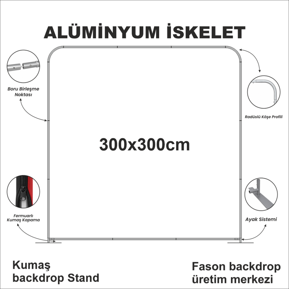 300x300 Kumaş Backdrop Stand