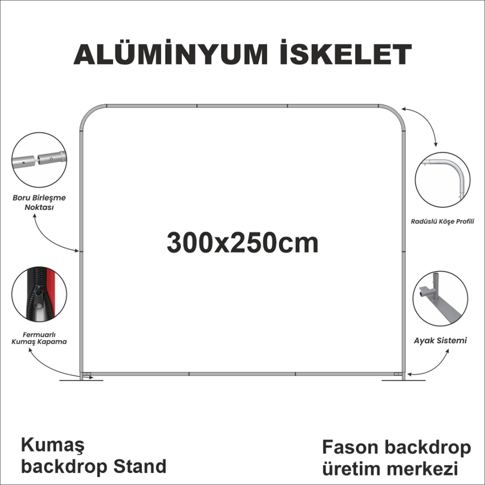 300x250 Kumaş Backdrop Stand