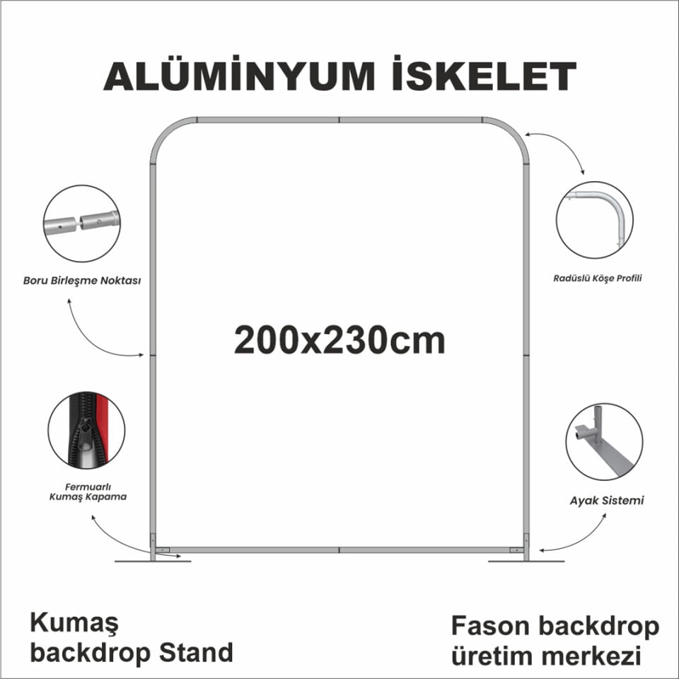 200x230 Kumaş Backdrop Stand