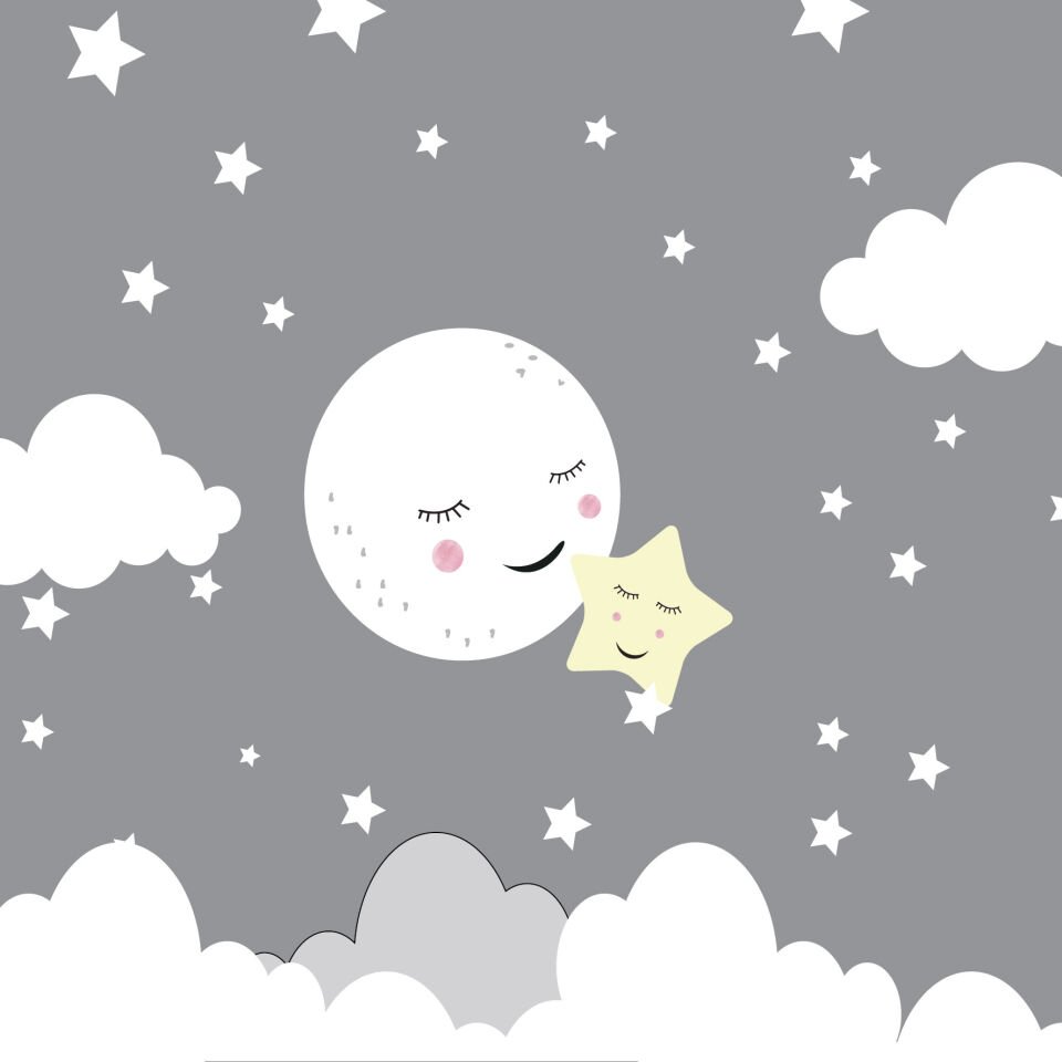 Bulut,Ay,Yıldız Duvar Kağıdı