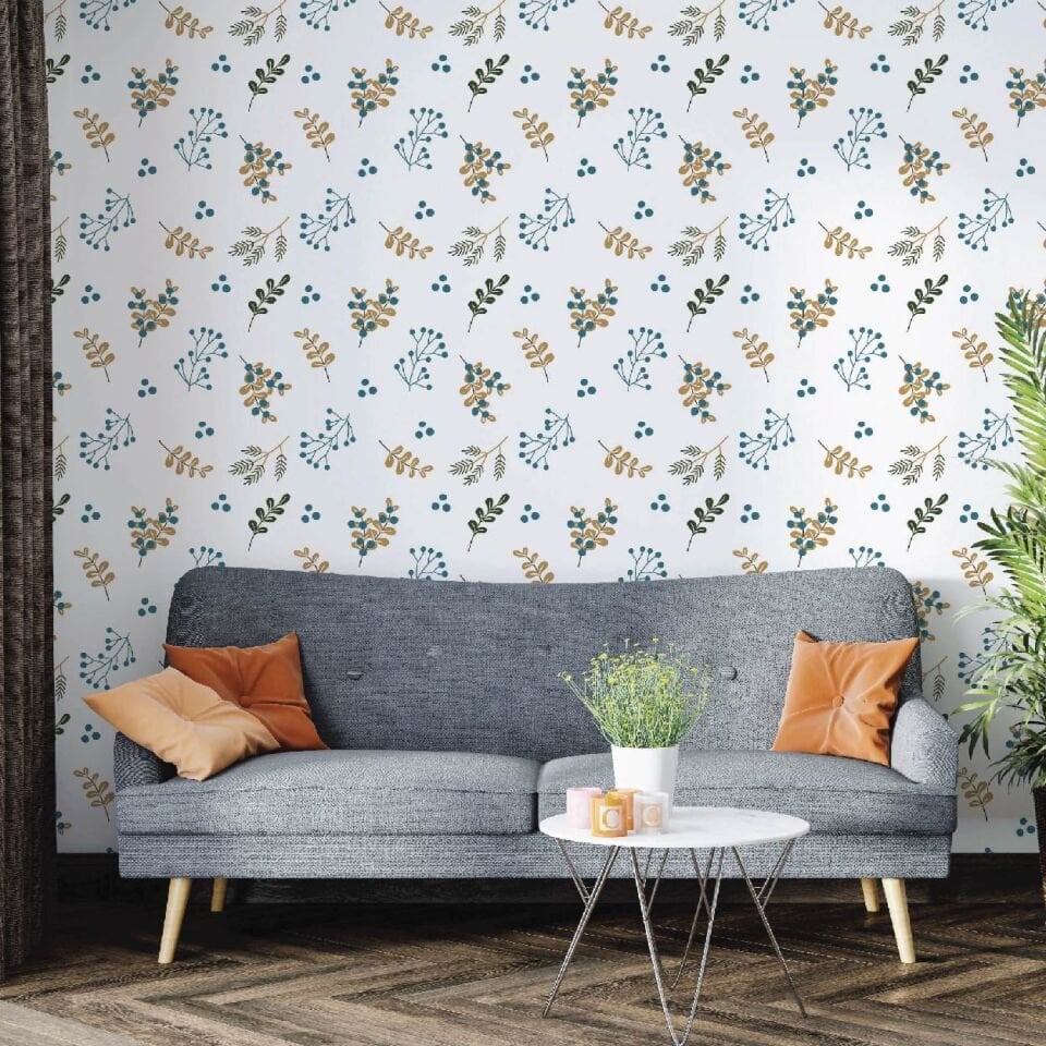 Çiçek Figürleri Duvar Kağıdı