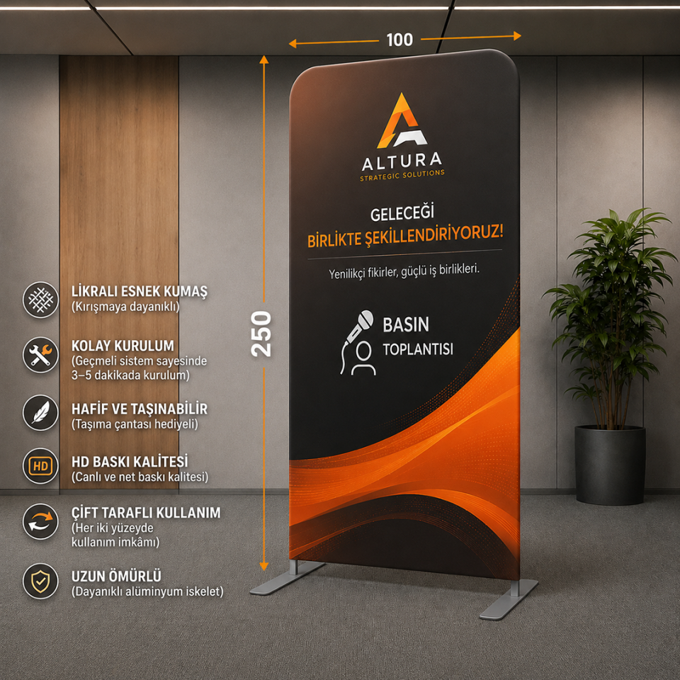 100x250 Kumaş Backdrop Stand