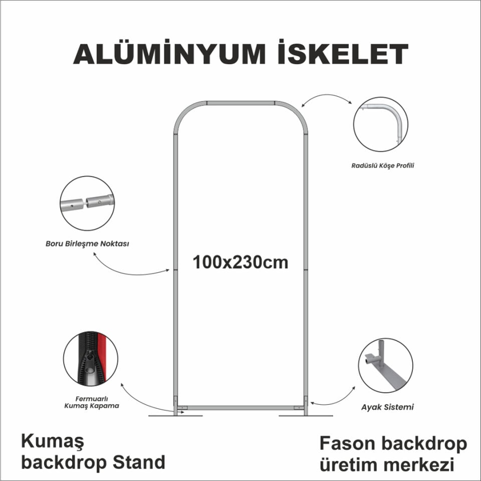 100x230 Kumaş Backdrop Stand